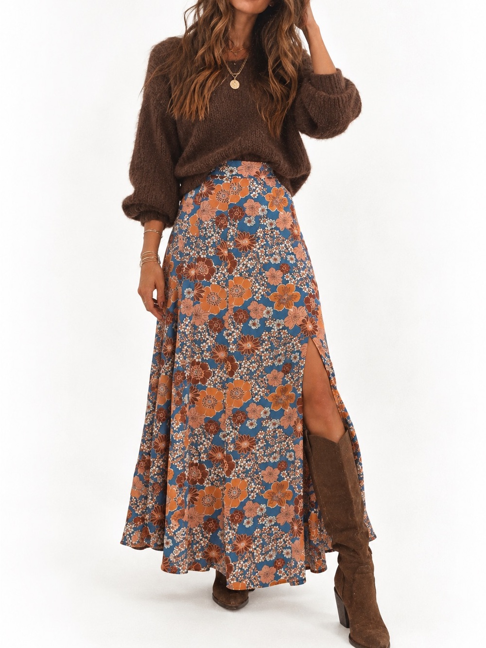Alter’d State 70s print Maxi Skirt XS